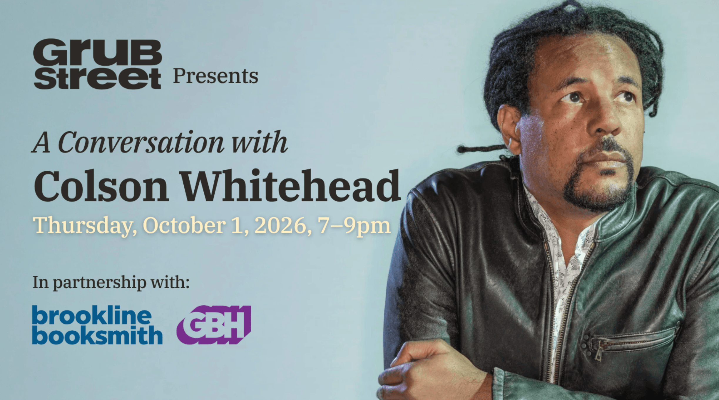 GrubStreet presents A Conversation with Colson Whitehead